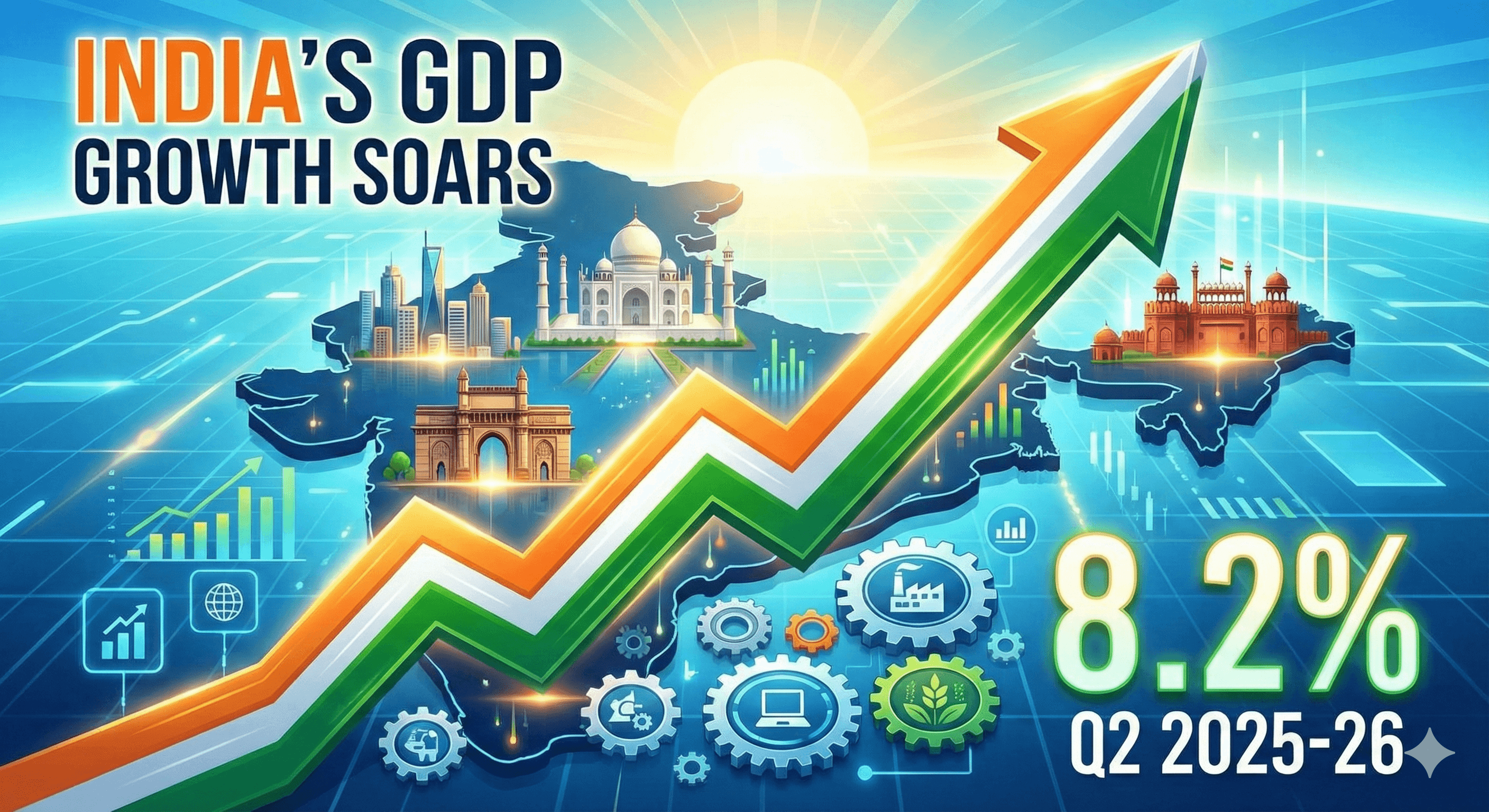 India's GDP Growth Soars to 8.2%