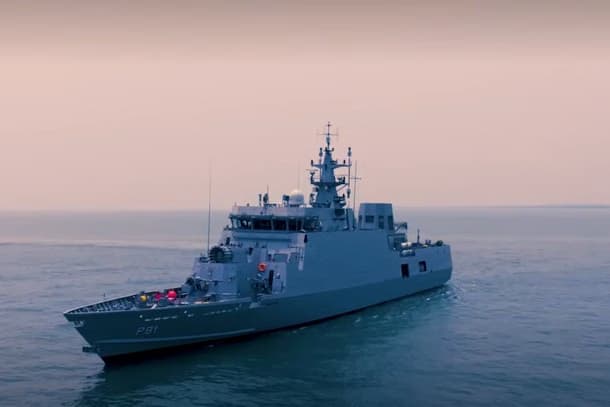 Delivery of INS Mangrol to Navy